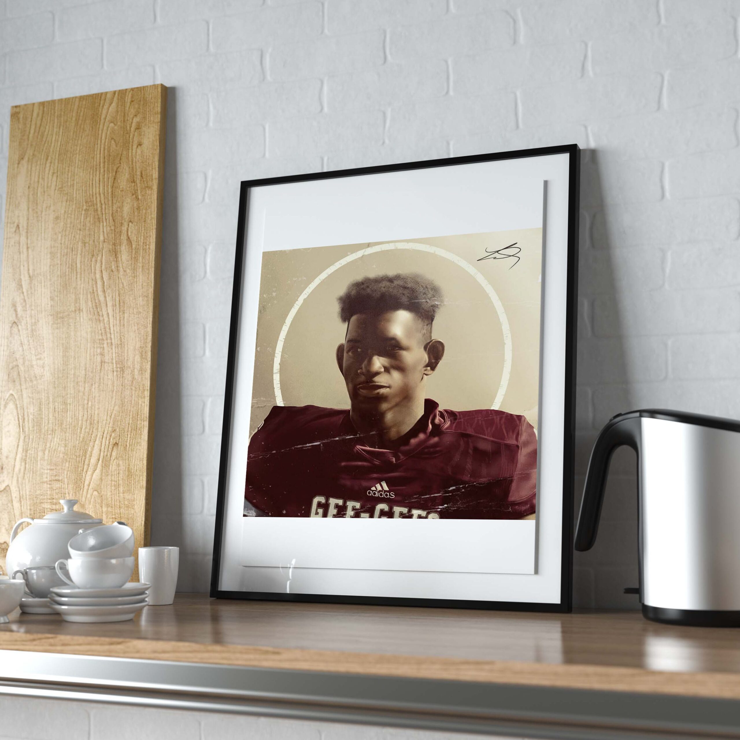 Mockup image of my portrait "Peace"